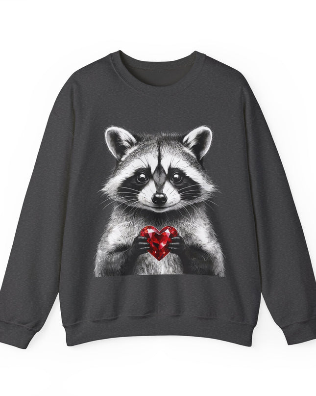 Raccoon with Red Gem Sweatshirt — Resourceful, Resilient & Worth It