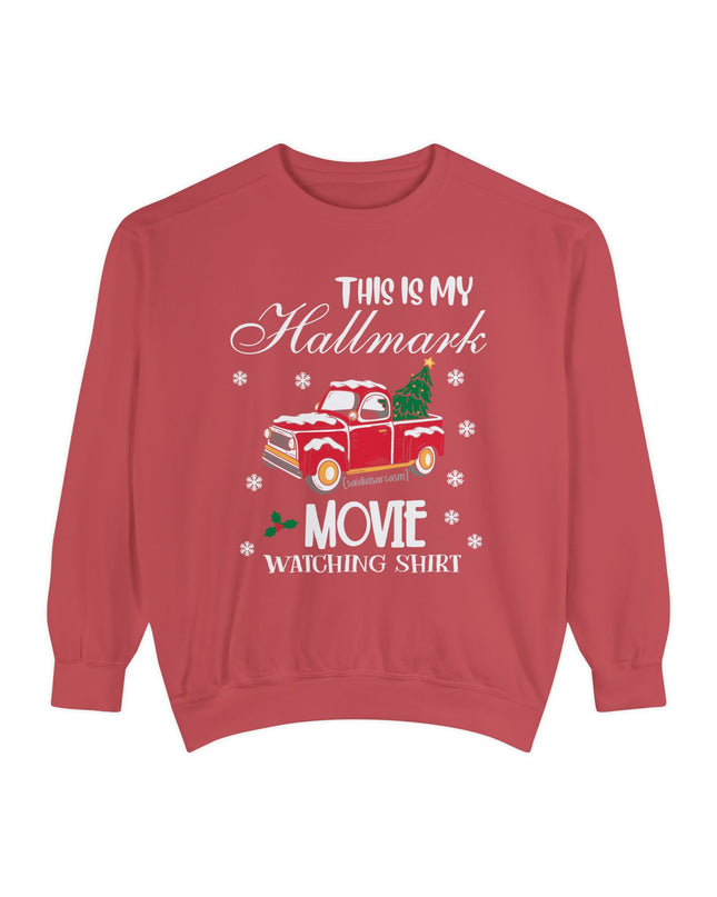 Christmas Movie Watching Sweatshirt — "This Is My Hallmark Movie Watching Shirt" Vintage Truck Holiday Sweater