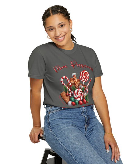 Peppermint Candy Christmas T-Shirt — "More Peppermint, Less Drama" Holiday Tee