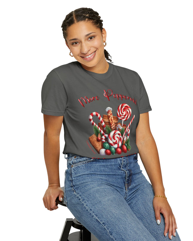 Peppermint Candy Christmas T-Shirt — "More Peppermint, Less Drama" Holiday Tee