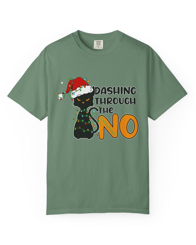 Dashing Through The No Cat Christmas T-Shirt