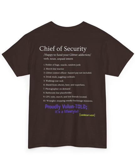 'Chief of Security' Unisex Tee - Funny Gift for Husband, Great for Father's Day, Casual Tee, Couples Apparel, Everyday Wear