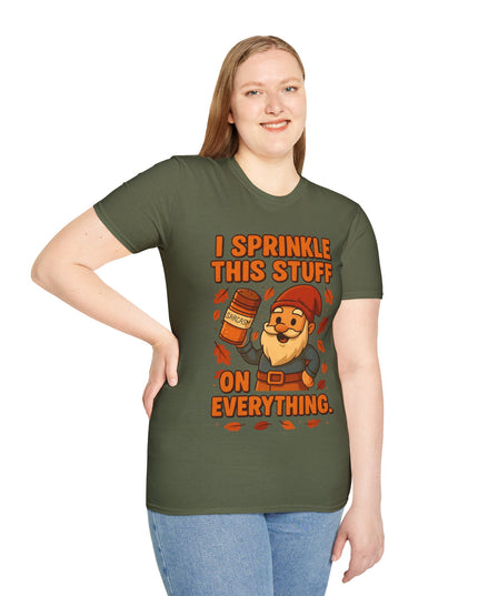 'I Sprinkle This Stuff On Everything Tee'- Funny Gnome Sarcastic T-shirt