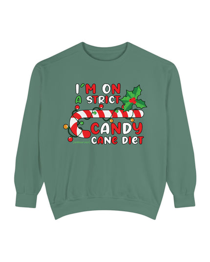 Candy Cane Diet Sweatshirt — "I’m On A Strict Candy Cane Diet" Christmas Crewneck