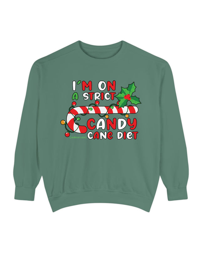 Candy Cane Diet Sweatshirt — "I’m On A Strict Candy Cane Diet" Christmas Crewneck