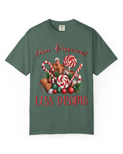 Peppermint Candy Christmas T-Shirt — "More Peppermint, Less Drama" Holiday Tee