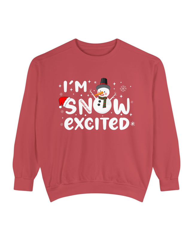 Holiday Sweatshirt — "I'm Snow Excited" Snowman Christmas Crewneck