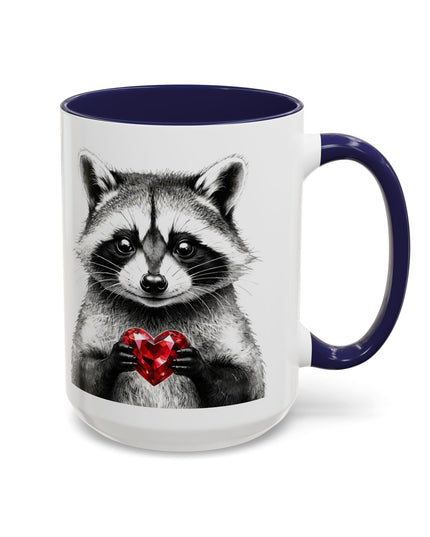 Raccoon with Red Gem Coffee Mug — Resourceful & Resilient 11/15oz