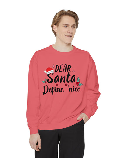 "Dear Santa Define 'Nice'" Holiday Graphic Crewneck