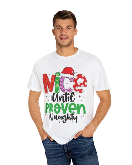 Nice Until Proven Naughty Christmas T-Shirt
