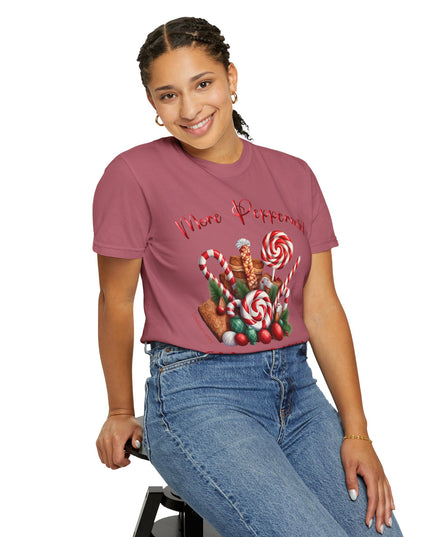Peppermint Candy Christmas T-Shirt — "More Peppermint, Less Drama" Holiday Tee