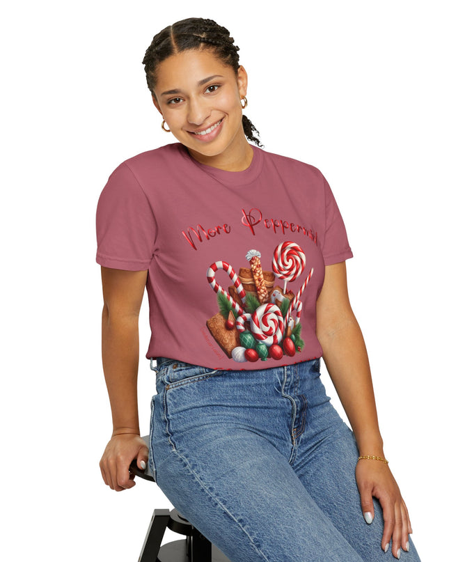 Peppermint Candy Christmas T-Shirt — "More Peppermint, Less Drama" Holiday Tee