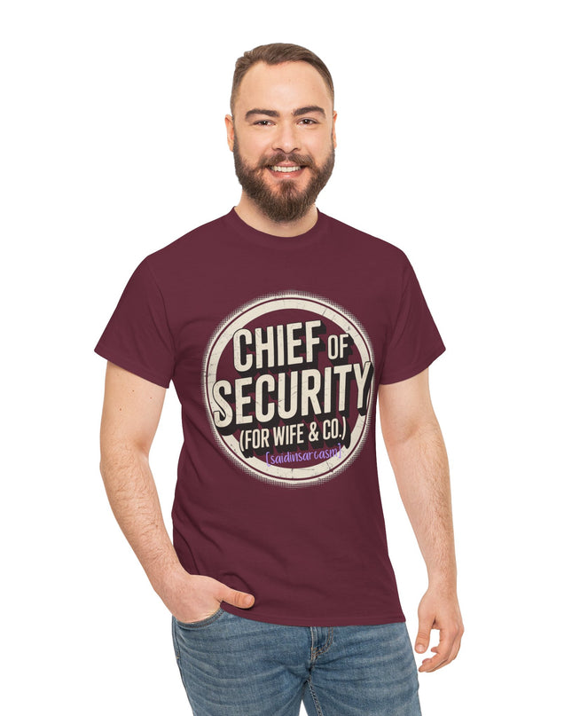 'Chief of Security' Unisex Tee - Funny Gift for Husband, Great for Father's Day, Casual Tee, Couples Apparel, Everyday Wear