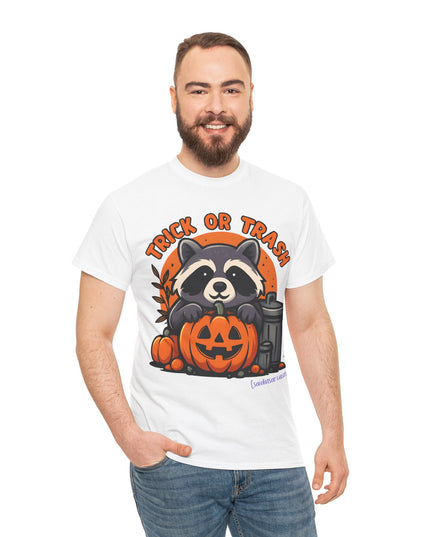 'Trick or Trash' Funny Raccoon Halloween T-Shirt