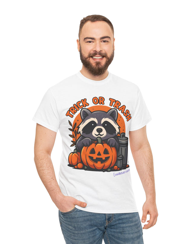 'Trick or Trash' Funny Raccoon Halloween T-Shirt