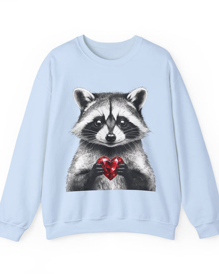 Raccoon with Red Gem Sweatshirt — Resourceful, Resilient & Worth It