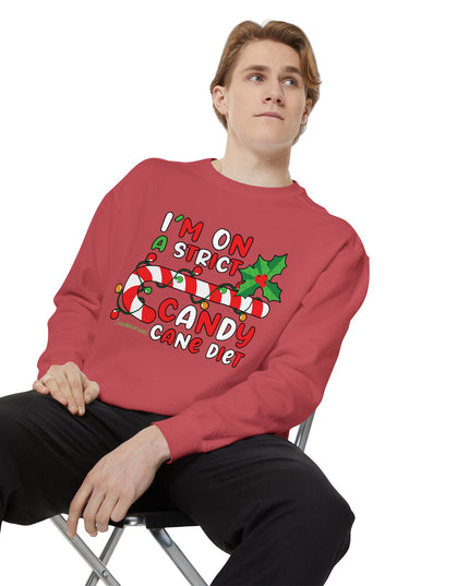 Candy Cane Diet Sweatshirt — "I’m On A Strict Candy Cane Diet" Christmas Crewneck