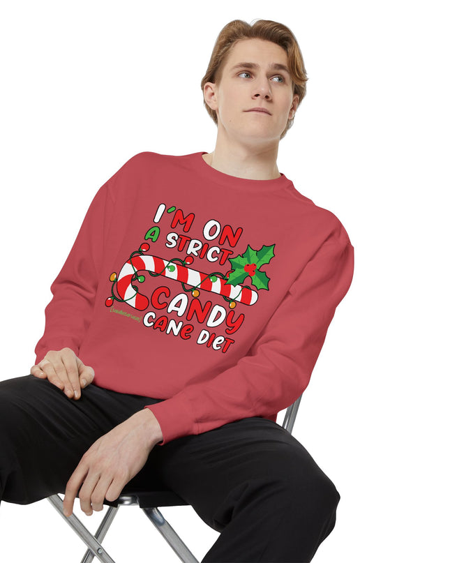 Candy Cane Diet Sweatshirt — "I’m On A Strict Candy Cane Diet" Christmas Crewneck