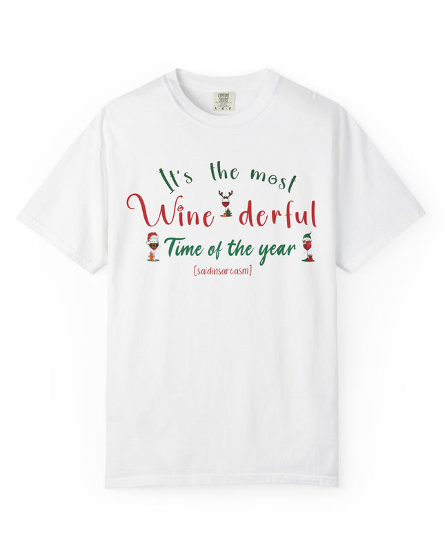Christmas Wine T-Shirt — "Tis the Most Wine-derful Time of the Year" Holiday Tee