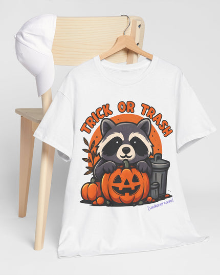 'Trick or Trash' Funny Raccoon Halloween T-Shirt