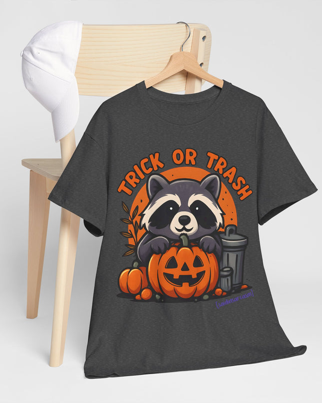 'Trick or Trash' Funny Raccoon Halloween T-Shirt