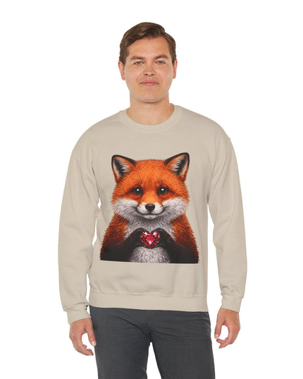 Raccoon with Red Gem Sweatshirt — Cute Mischief & Earned Treasure Crewneck