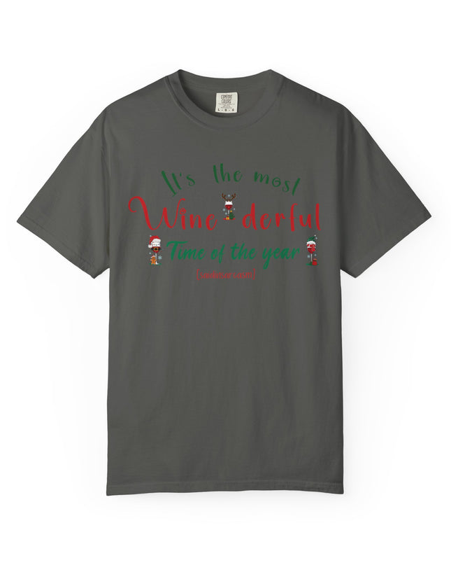 Christmas Wine T-Shirt — "Tis the Most Wine-derful Time of the Year" Holiday Tee
