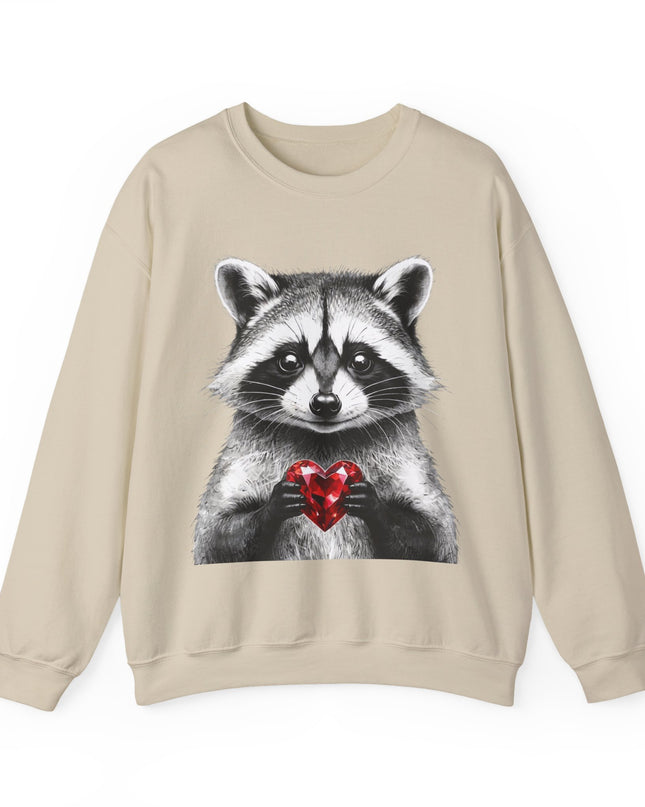 Raccoon with Red Gem Sweatshirt — Resourceful, Resilient & Worth It