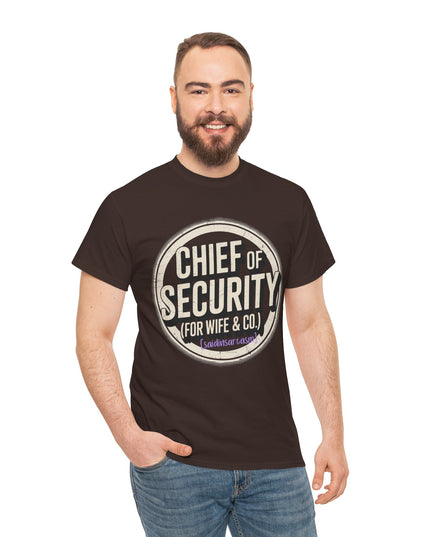 'Chief of Security' Unisex Tee - Funny Gift for Husband, Great for Father's Day, Casual Tee, Couples Apparel, Everyday Wear
