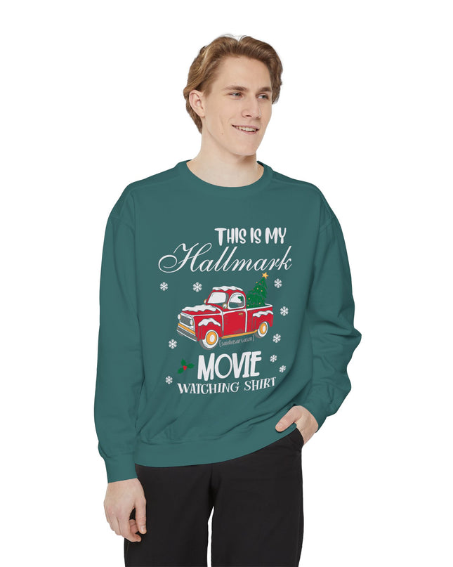 Christmas Movie Watching Sweatshirt — "This Is My Hallmark Movie Watching Shirt" Vintage Truck Holiday Sweater