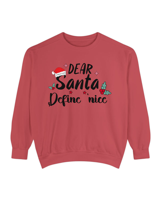 "Dear Santa Define 'Nice'" Holiday Graphic Crewneck