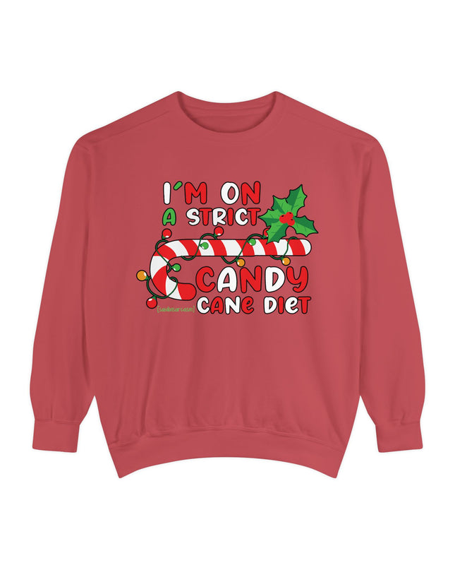 Candy Cane Diet Sweatshirt — "I’m On A Strict Candy Cane Diet" Christmas Crewneck