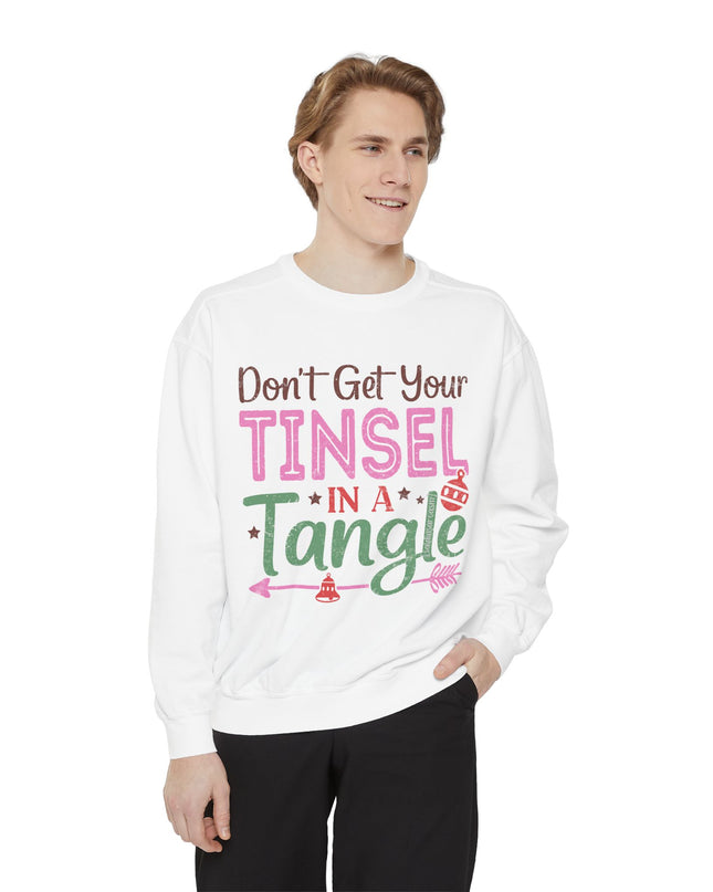 Christmas Sweatshirt — "Don't Get Your Tinsel in a Tangle" Holiday Crewneck