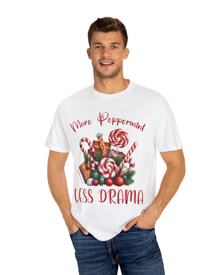 Peppermint Candy Christmas T-Shirt — "More Peppermint, Less Drama" Holiday Tee