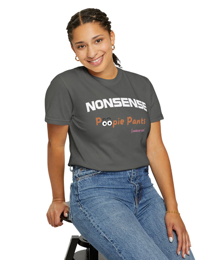 'Nonsense Poopie Pants' - Optimism Fueled, Nonsense Free-Playful Humor T-Shirt, Nonsense, Funny Gift for Kids, Unisex Casual Wear, Perfect for Birthdays, Parties, or Everyday Fun