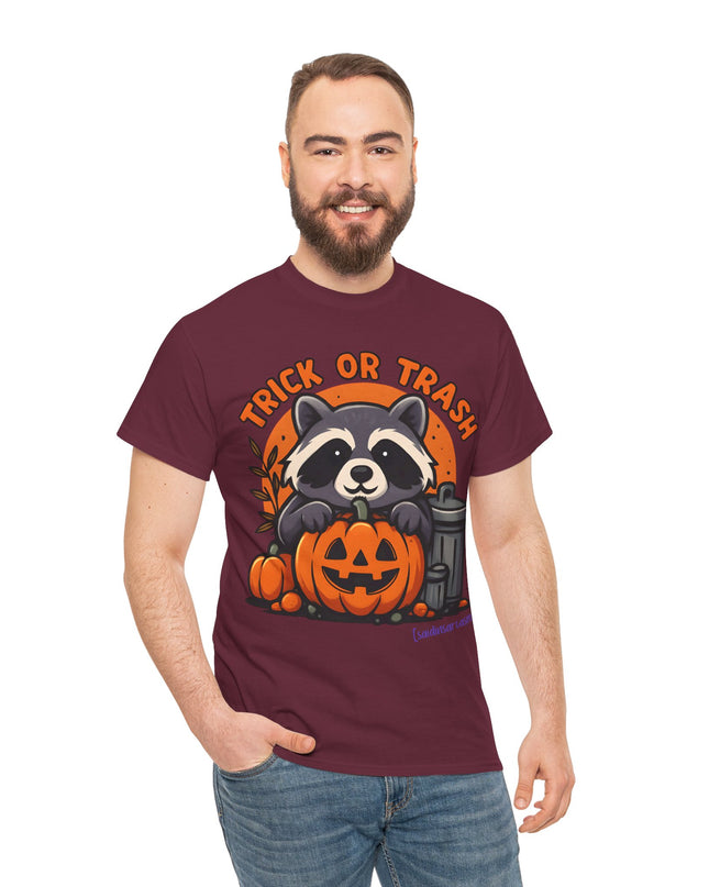 'Trick or Trash' Funny Raccoon Halloween T-Shirt