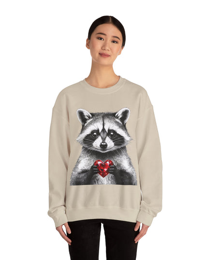 Raccoon with Red Gem Sweatshirt — Resourceful, Resilient & Worth It