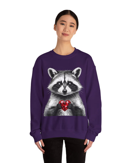 Raccoon with Red Gem Sweatshirt — Resourceful, Resilient & Worth It
