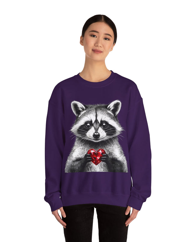 Raccoon with Red Gem Sweatshirt — Resourceful, Resilient & Worth It