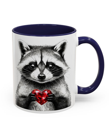Raccoon with Red Gem Coffee Mug — Resourceful & Resilient 11/15oz