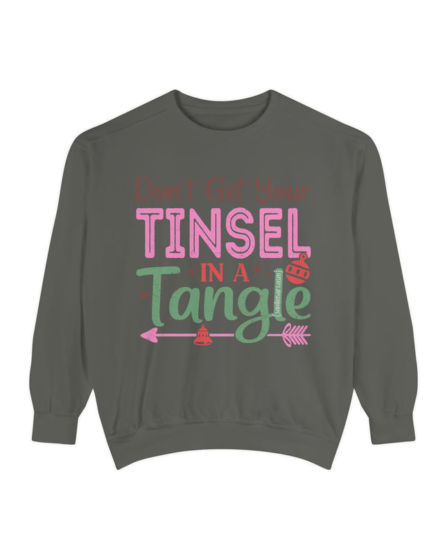 Christmas Sweatshirt — "Don't Get Your Tinsel in a Tangle" Holiday Crewneck