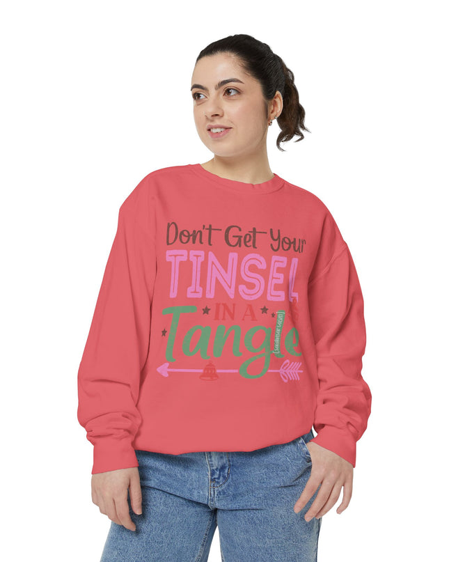 Christmas Sweatshirt — "Don't Get Your Tinsel in a Tangle" Holiday Crewneck