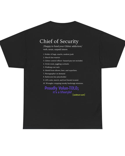 'Chief of Security' Unisex Tee - Funny Gift for Husband, Great for Father's Day, Casual Tee, Couples Apparel, Everyday Wear