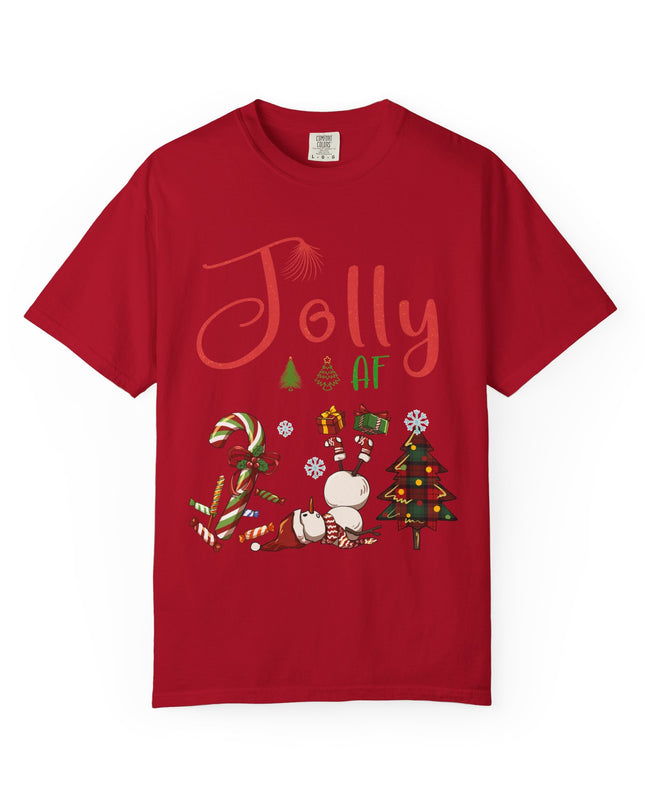 "Jolly AF" Christmas T-Shirt — Festive Holiday Graphic Tee