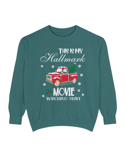 Christmas Movie Watching Sweatshirt — "This Is My Hallmark Movie Watching Shirt" Vintage Truck Holiday Sweater
