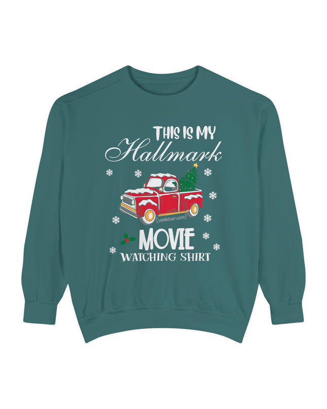Christmas Movie Watching Sweatshirt — "This Is My Hallmark Movie Watching Shirt" Vintage Truck Holiday Sweater