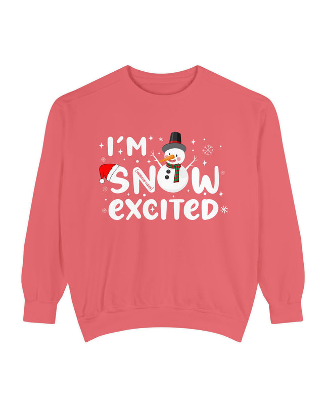Holiday Sweatshirt — "I'm Snow Excited" Snowman Christmas Crewneck