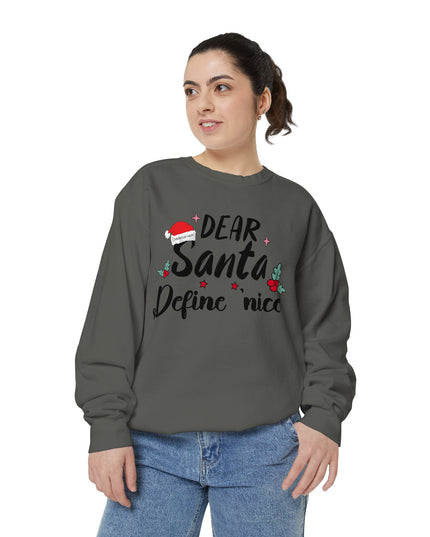 "Dear Santa Define 'Nice'" Holiday Graphic Crewneck