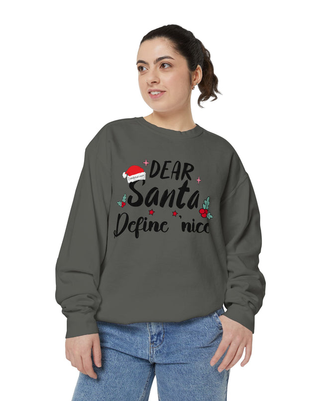 "Dear Santa Define 'Nice'" Holiday Graphic Crewneck