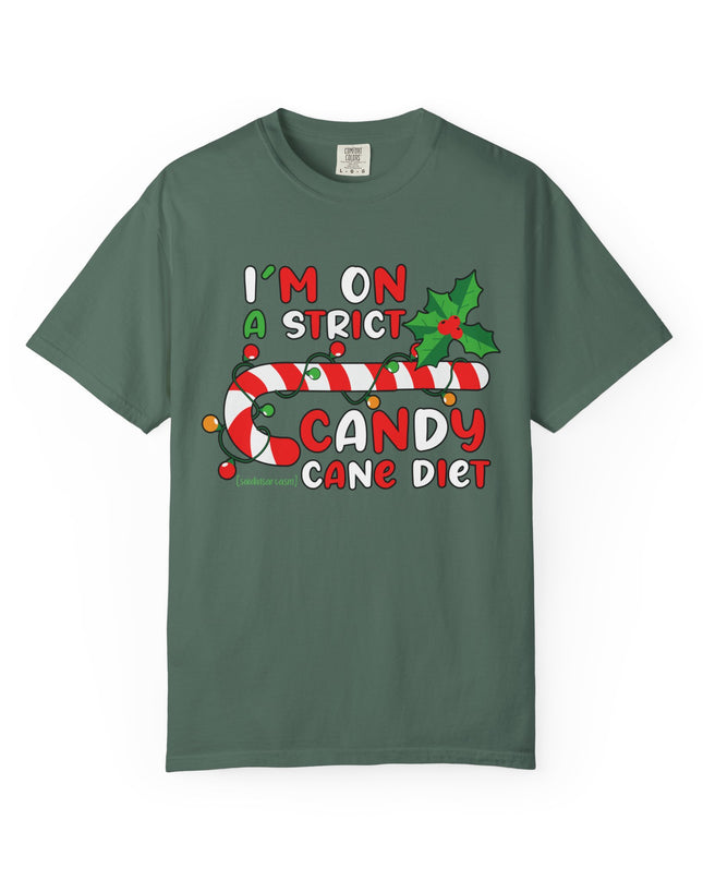 Candy Cane Diet T-Shirt — "I'm On a Strict Candy Cane Diet" Christmas Tee